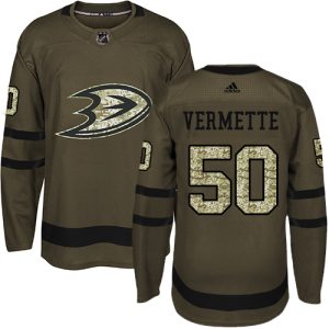 Lapsille NHL Anaheim Ducks Pelipaita Antoine Vermette #50 Vihreä Salute to Service